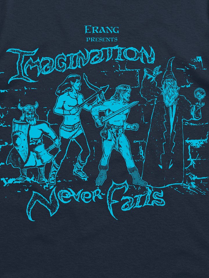 Imagination Never Fails - Classic T-Shirt (Blue Design on Black or Navy) product image (2)
