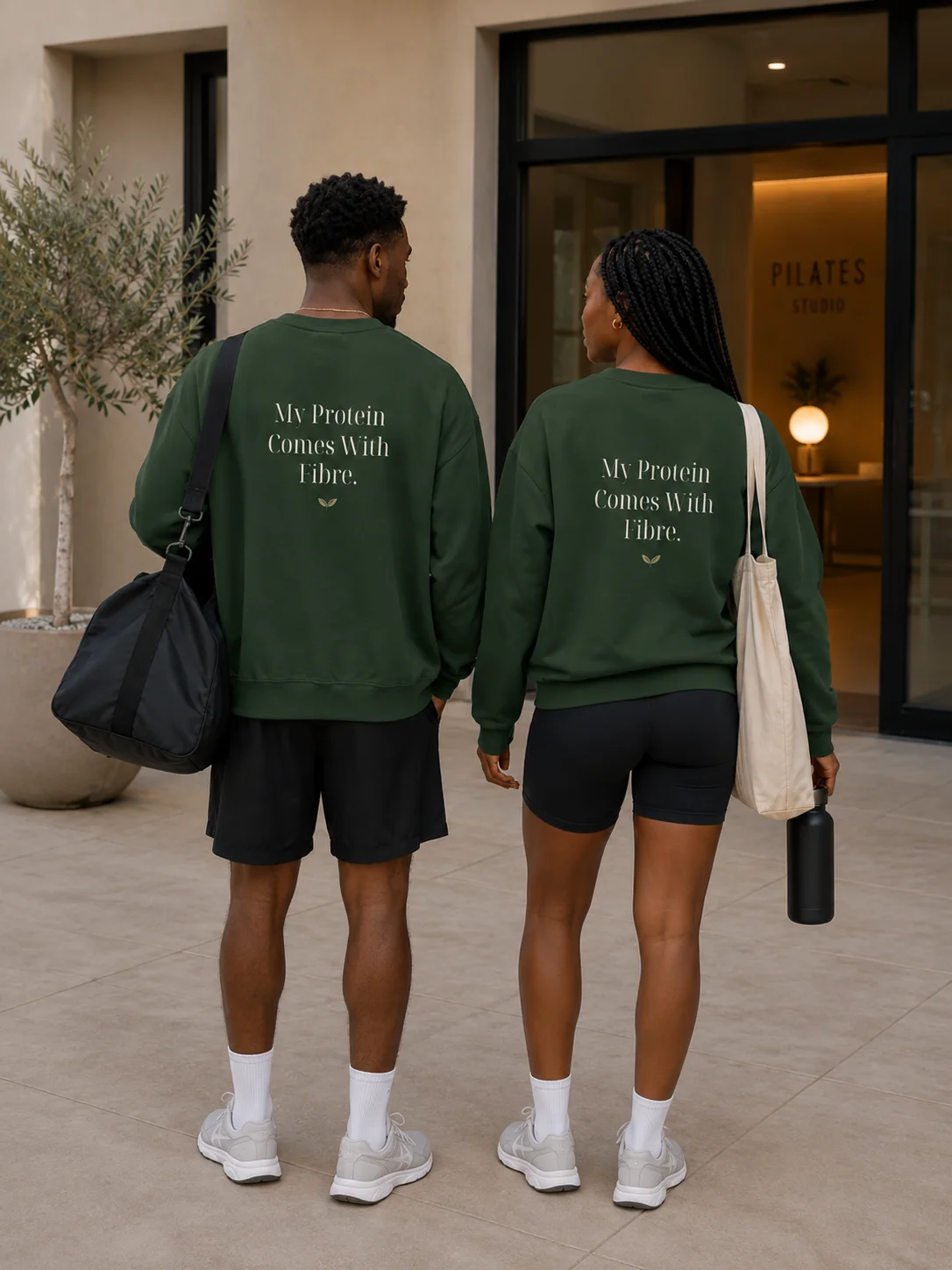 My Protein Comes With Fibre Sweatshirt – Forest Green product image (2)