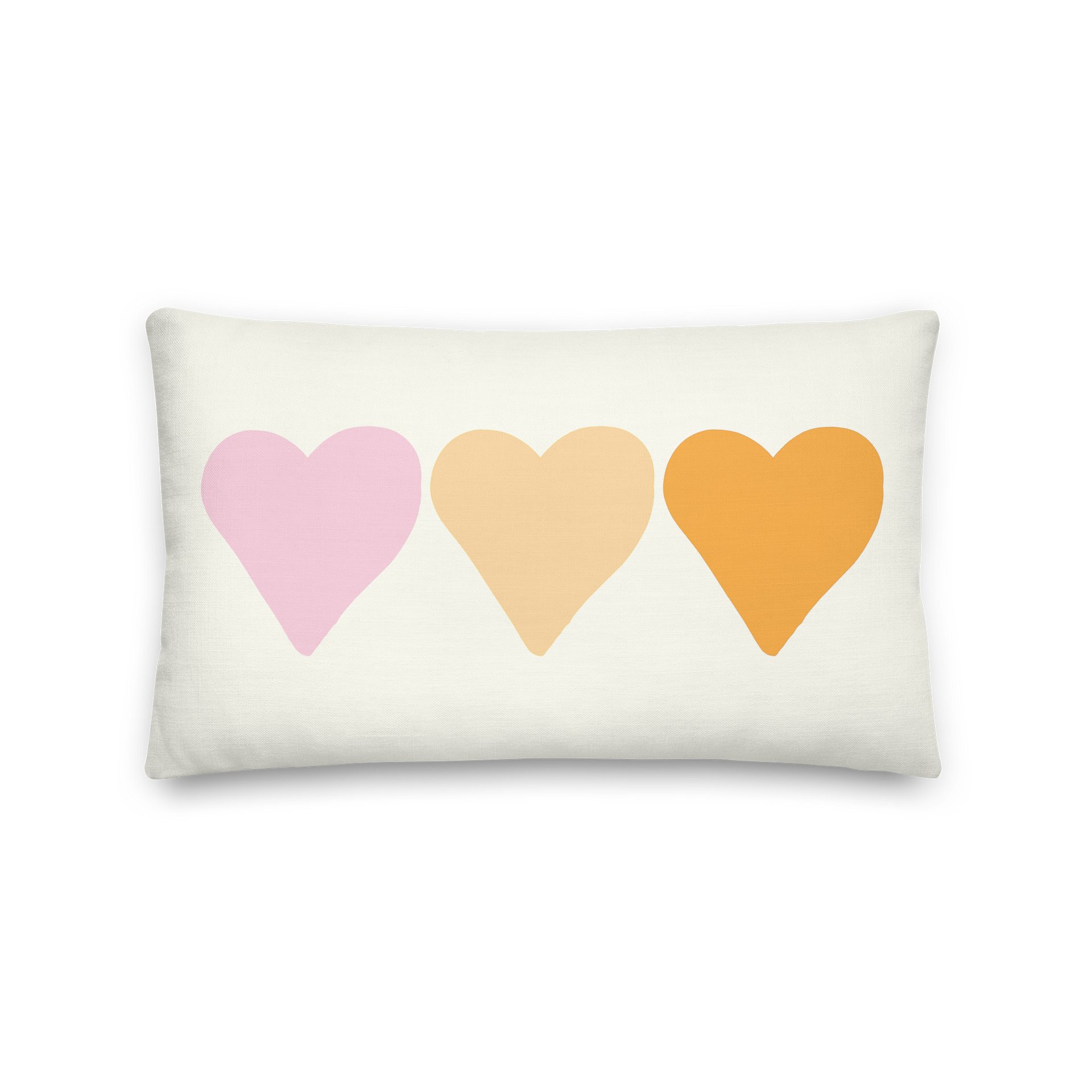 CUTE PASTEL HEARTS PINK YELLOW THROW PILLOW product image (2)