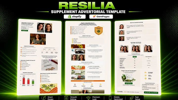 Resilia Shopify Advertorial Template product image (1)
