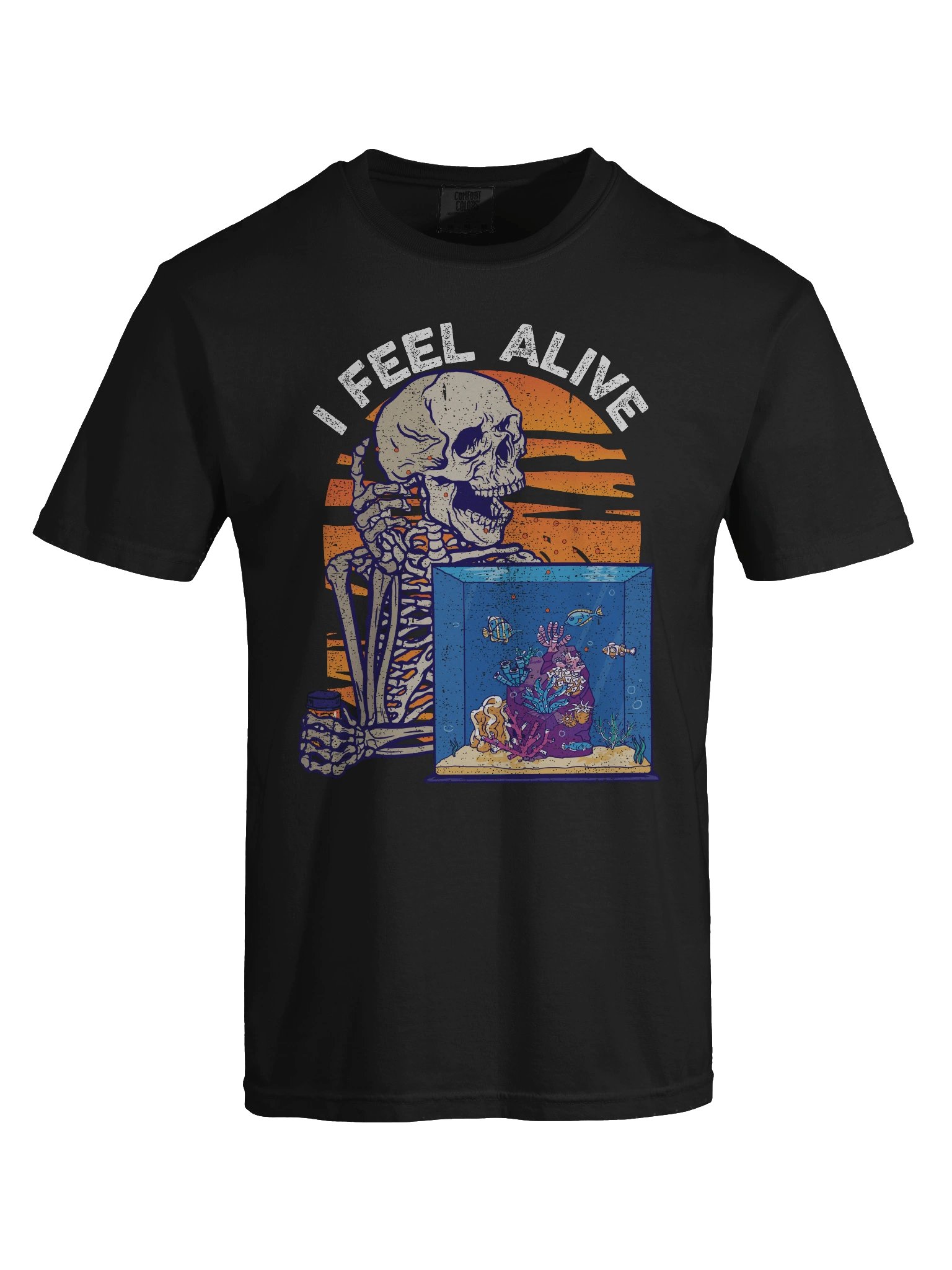 I Feel Alive Reef Tank Shirt – Saltwater Aquarium Skeleton Graphic Tee for Reef Hobbyists product image (6)