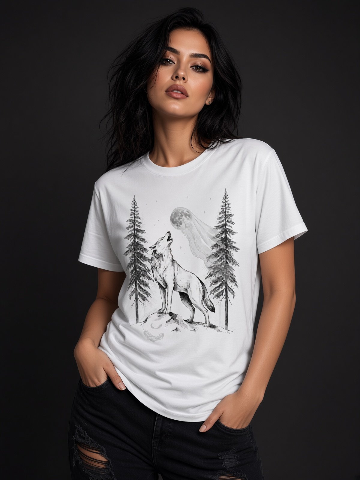 The Nocturnal Howl // Veiled Moon Heavyweight Tee product image (1)