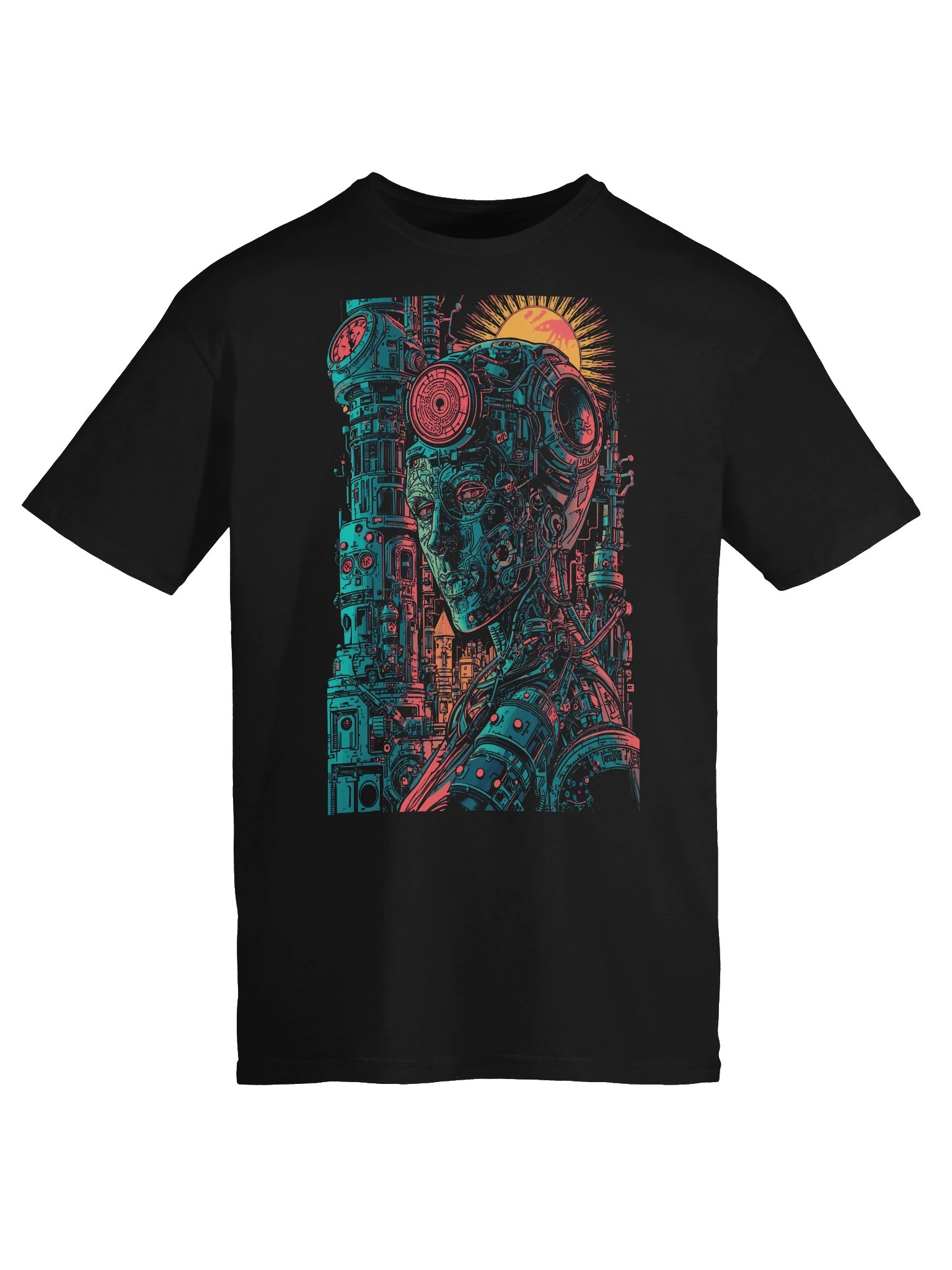 Neon Cyborg Sun T-Shirt product image (4)