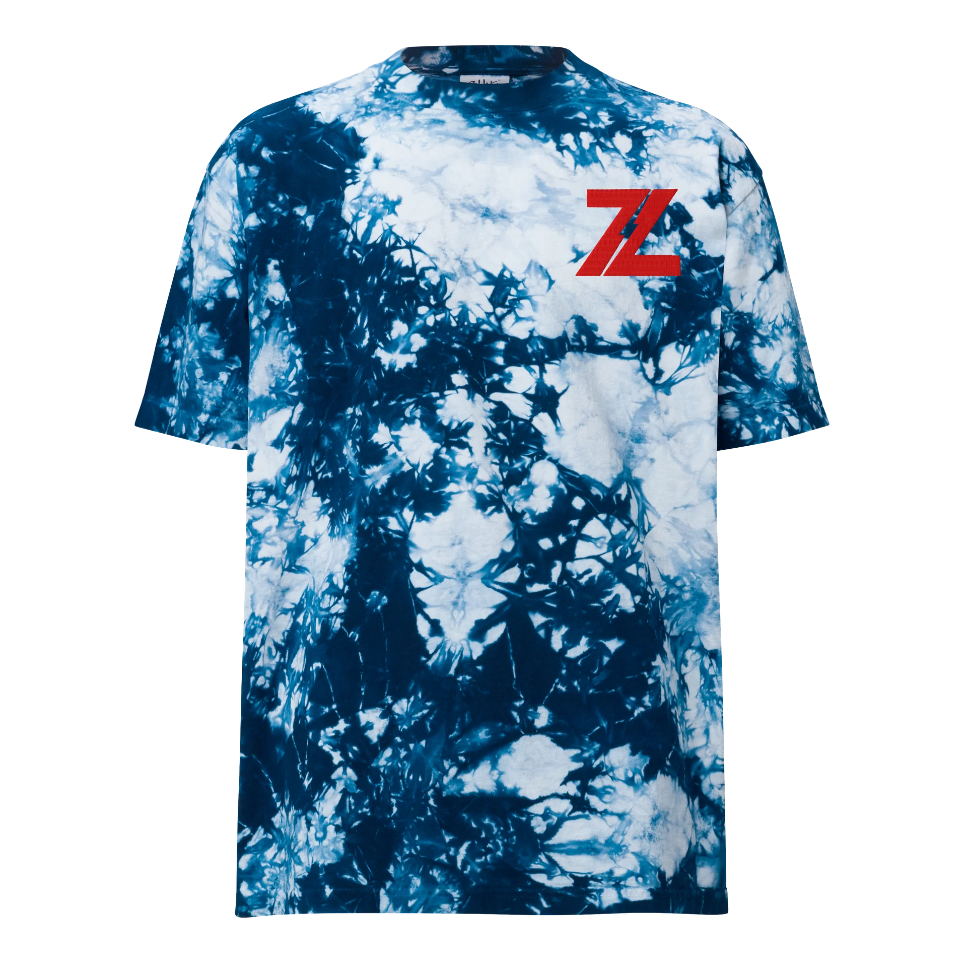 Unisex Blue Tie Dye Heavyweight T-Shirt - ZING Streetwear Graphic Tee product image (1)