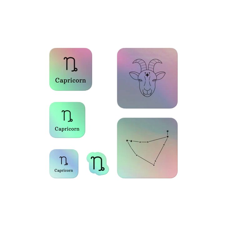 Zodiac Capricorn - Holographic Sticker Set product image (1)