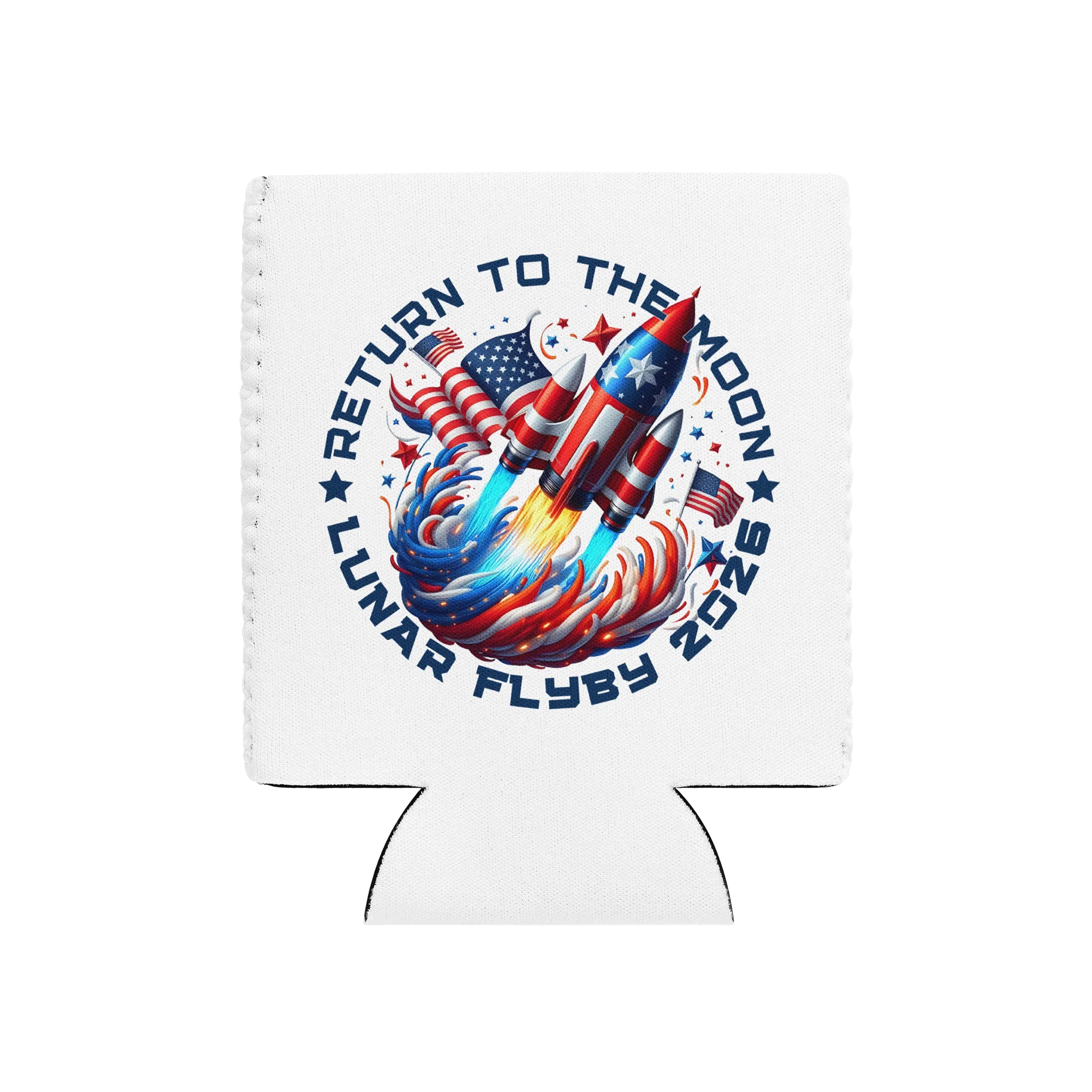 Mission to the Moon Can Cooler April 1 2026, USA Space Drink Sleeve Neoprene product image (1)