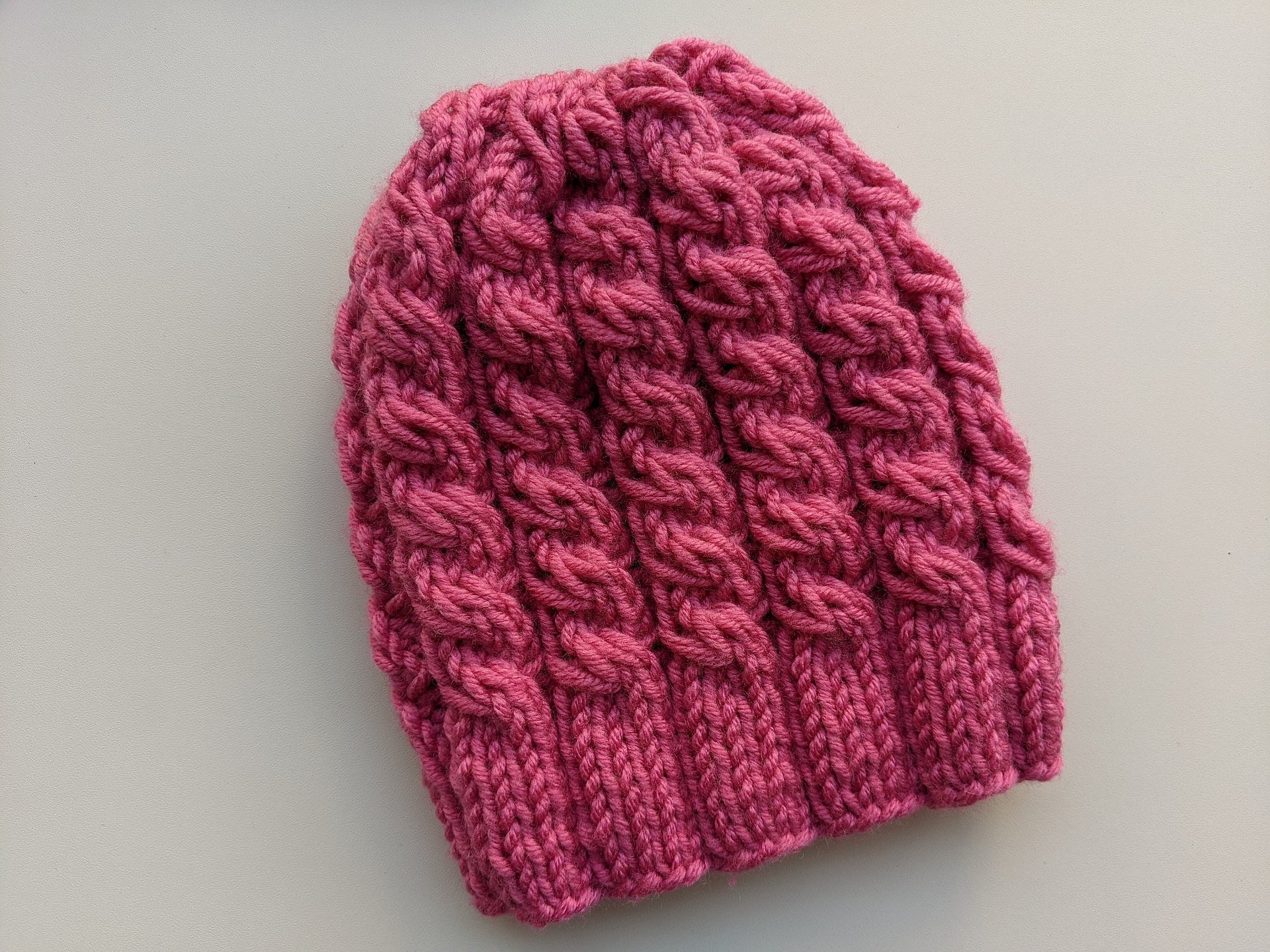 Flat Knit Cable Hat Pattern product image (10)