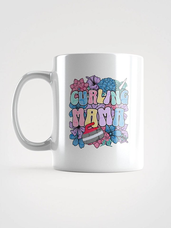 Curling Mama Floral Glossy White Mug product image (1)
