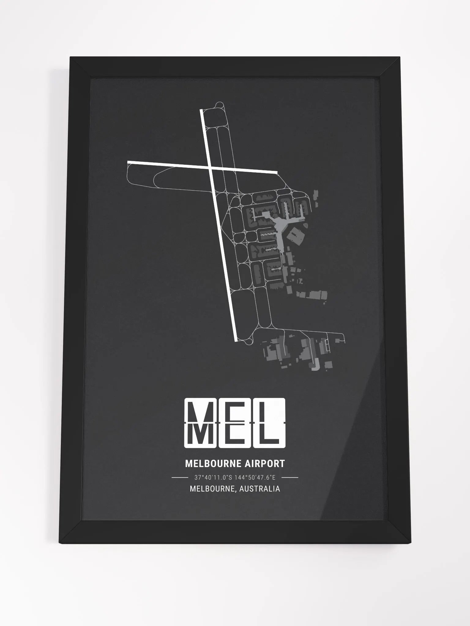 Framed Airport MEL Premium Map On Matt Paper product image (4)