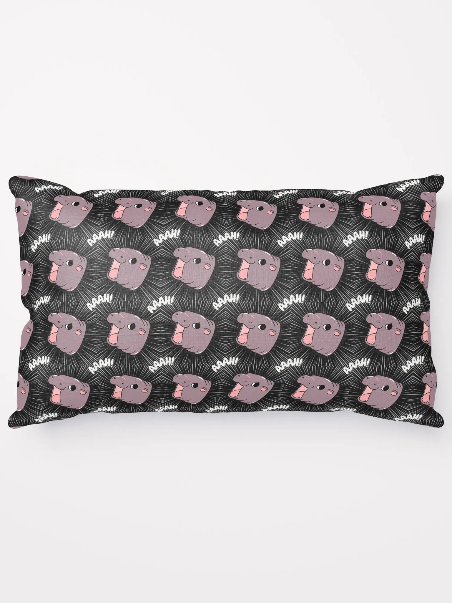 MOODENG'S BLACK AAAH! PILLOW! product image (1)