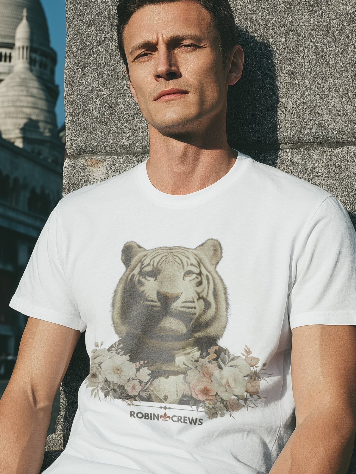 White Tiger Floral T Shirt Vintage Animal product image (4)
