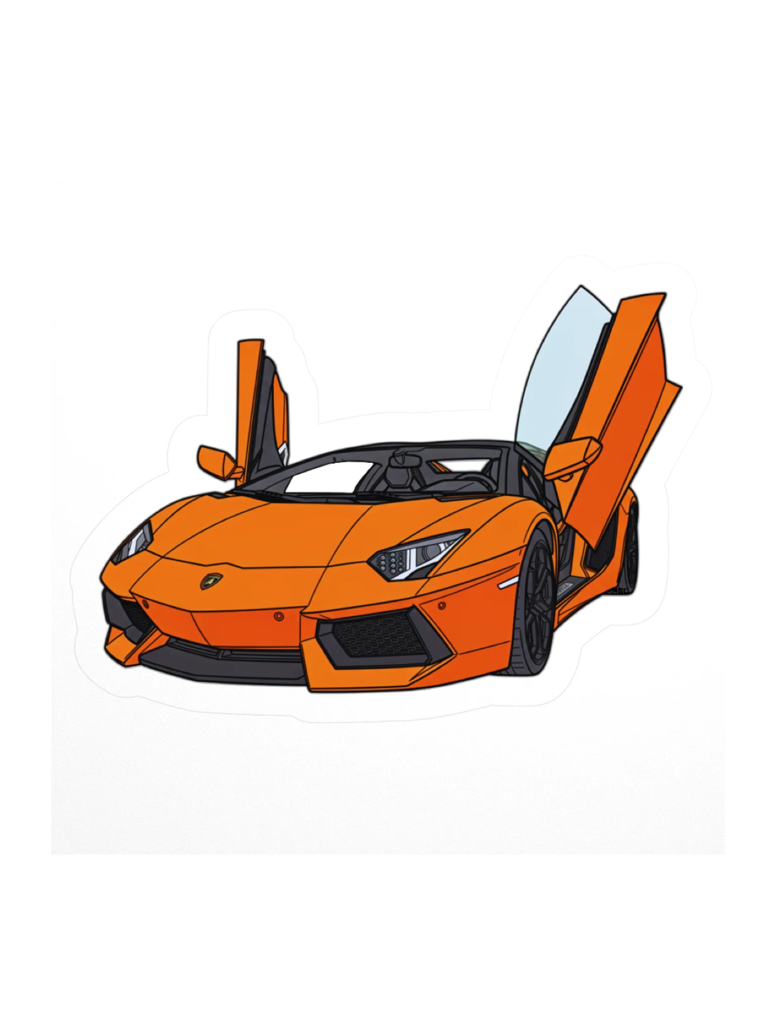 Orange Lamborghini Aventador Sticker (Retro, Sketch, Silhouette) product image (3)
