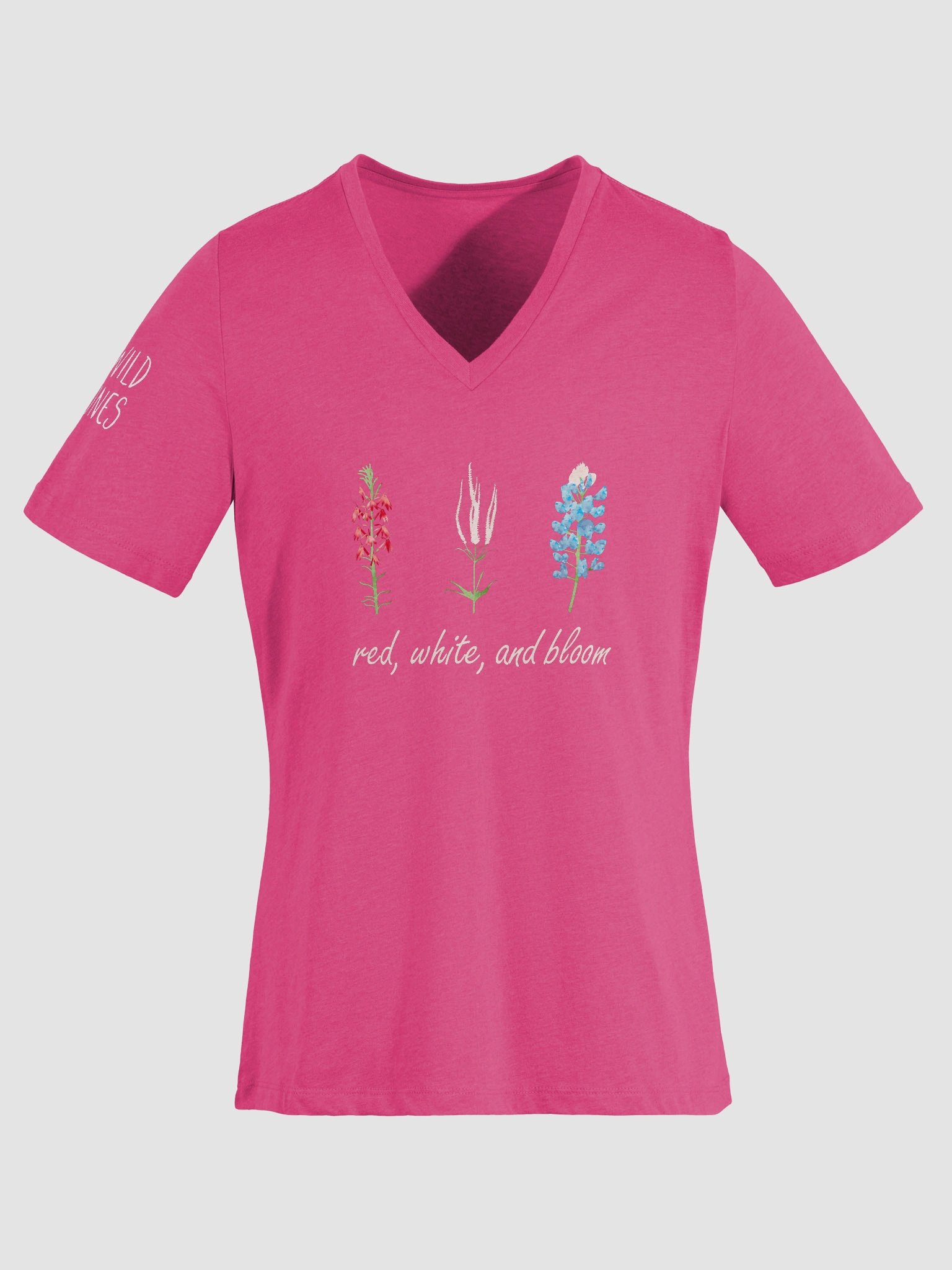 Red, White, and Bloom (Women's Relaxed V-Neck T-Shirt) product image (6)