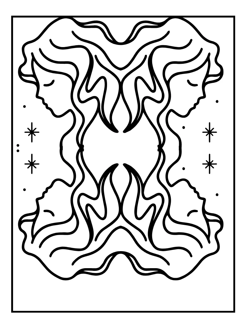 Gemini Colouring Book for Adults | 20 Whimsical Zodiac & Astrology Colouring Pages for Stress Relief product image (2)