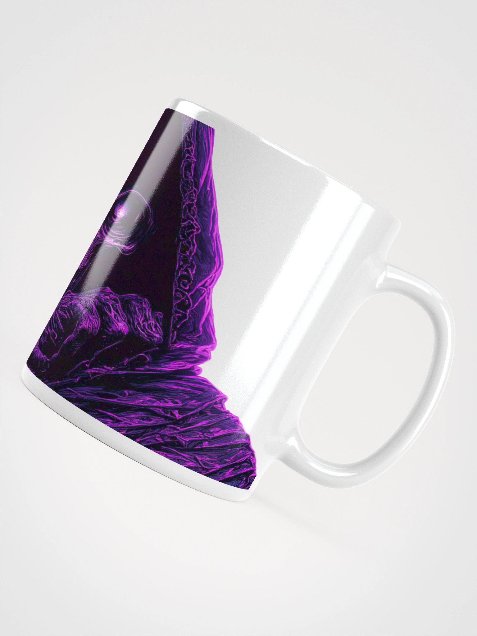 “Grim Drip” Vaporwave Reaper Mug - White Edition product image (6)
