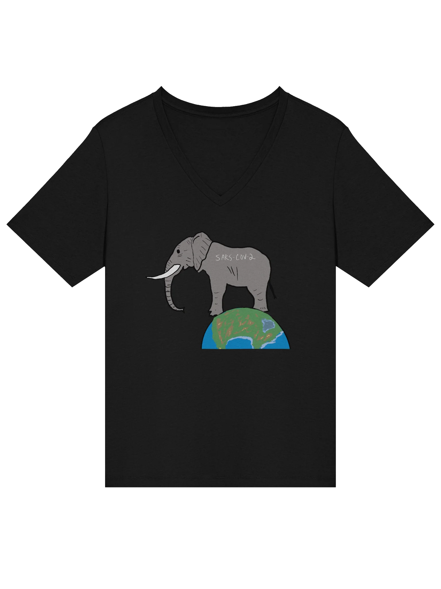 Elephant In The Room v-neck tee (covid) product image (3)