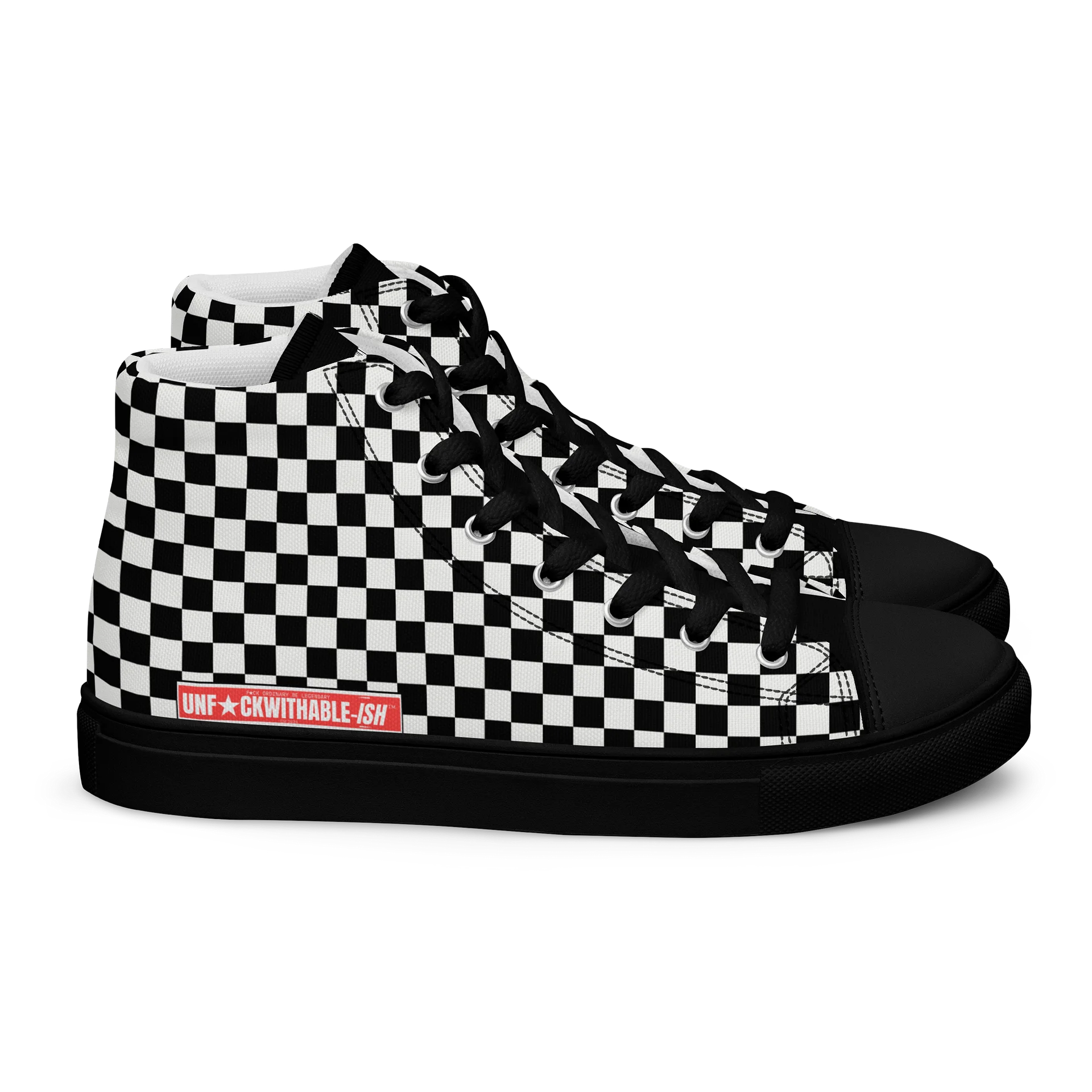 UNF★CKWITHABLE-ISH™ Women's Street Style Canvas High-Tops Checkered product image (4)