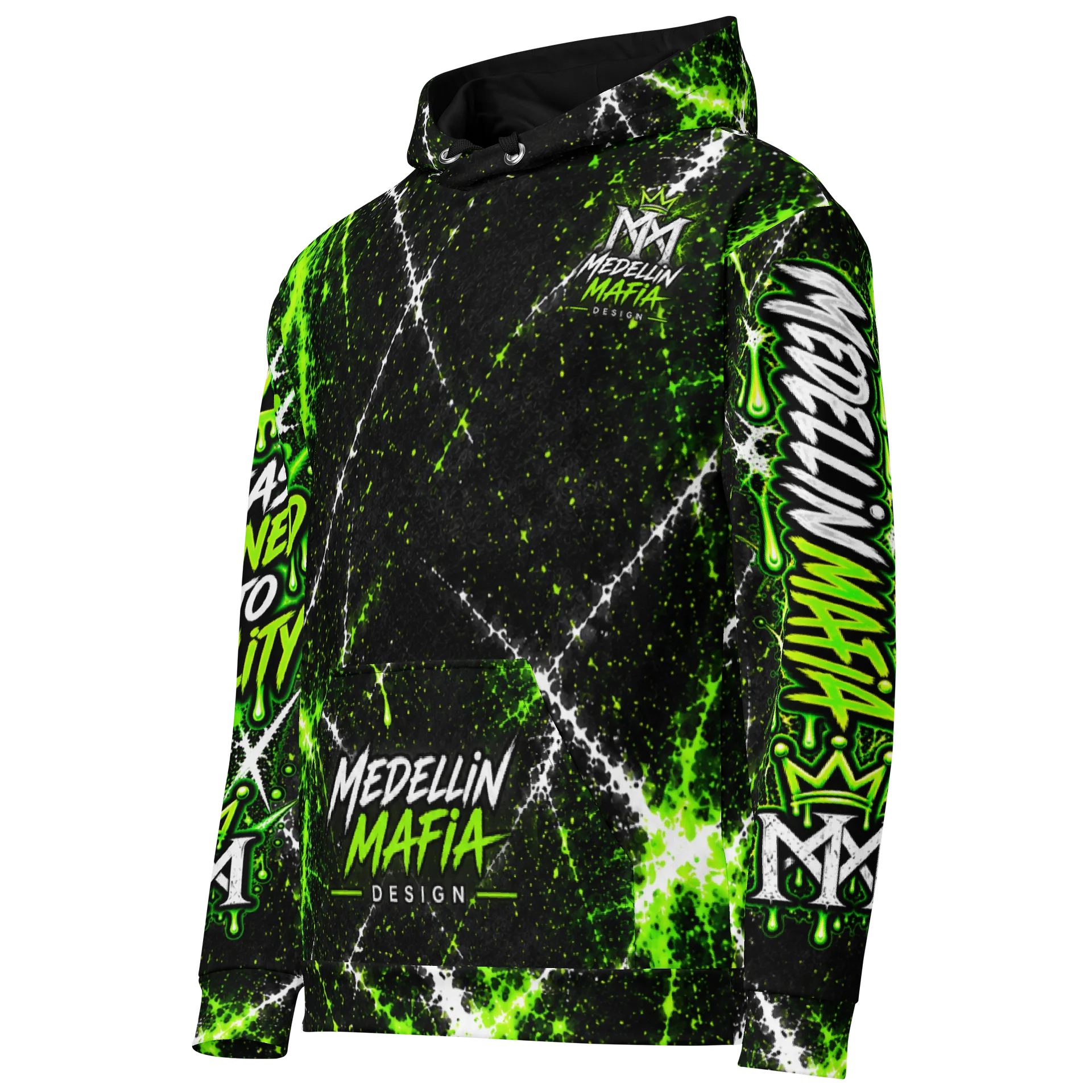 Neon Medellin Mafia Crown Hoodie product image (3)