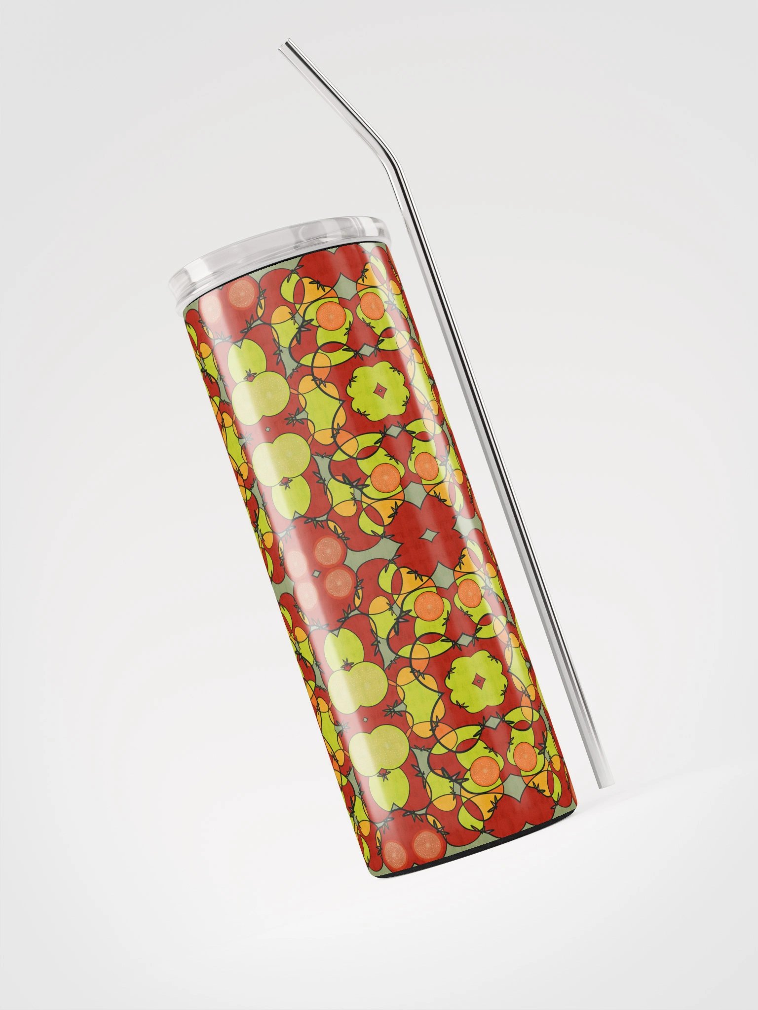 Tomato Glow – Vibrant Pattern Stainless Steel Tumbler product image (4)