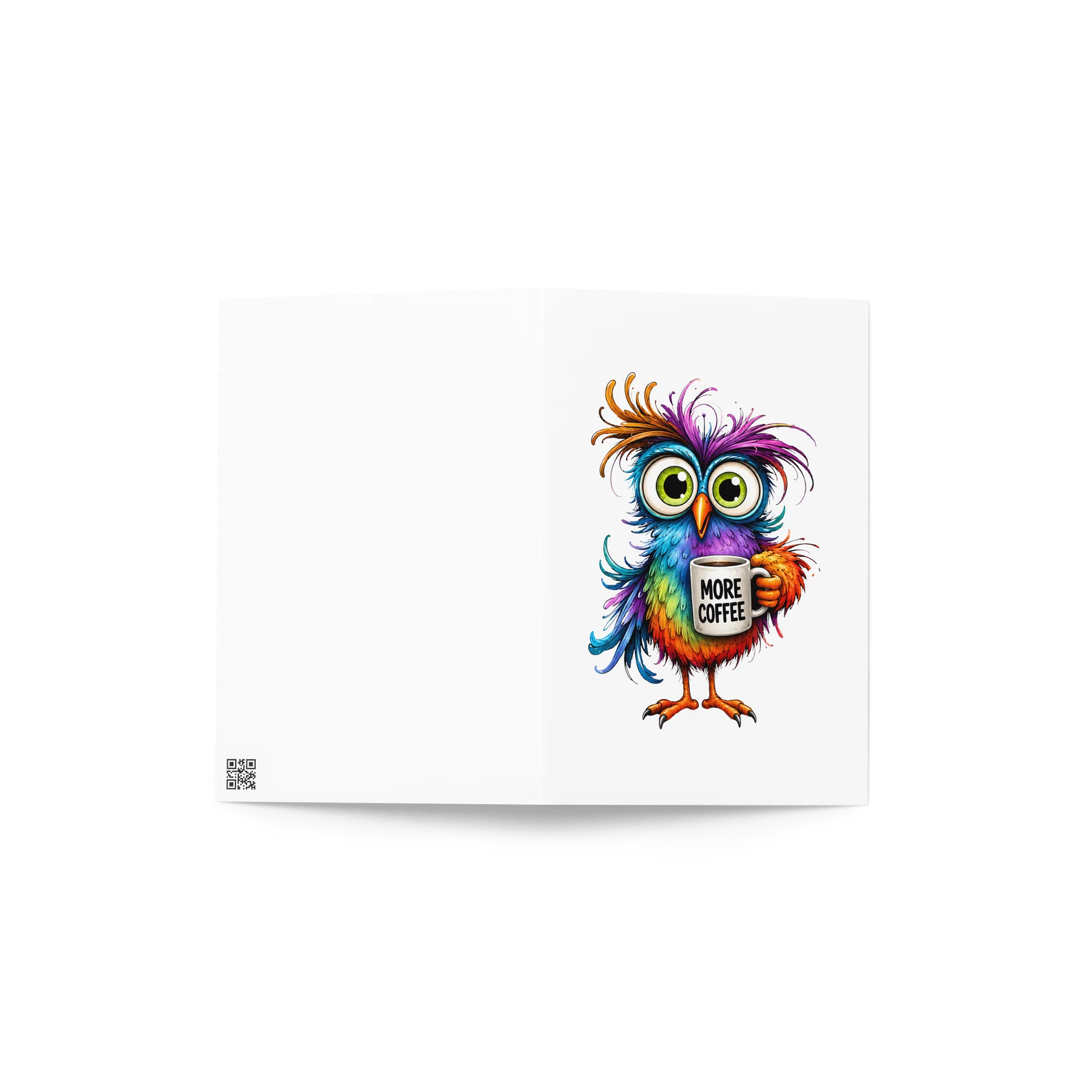 More Coffee Colorful Owl Greeting Card product image (4)