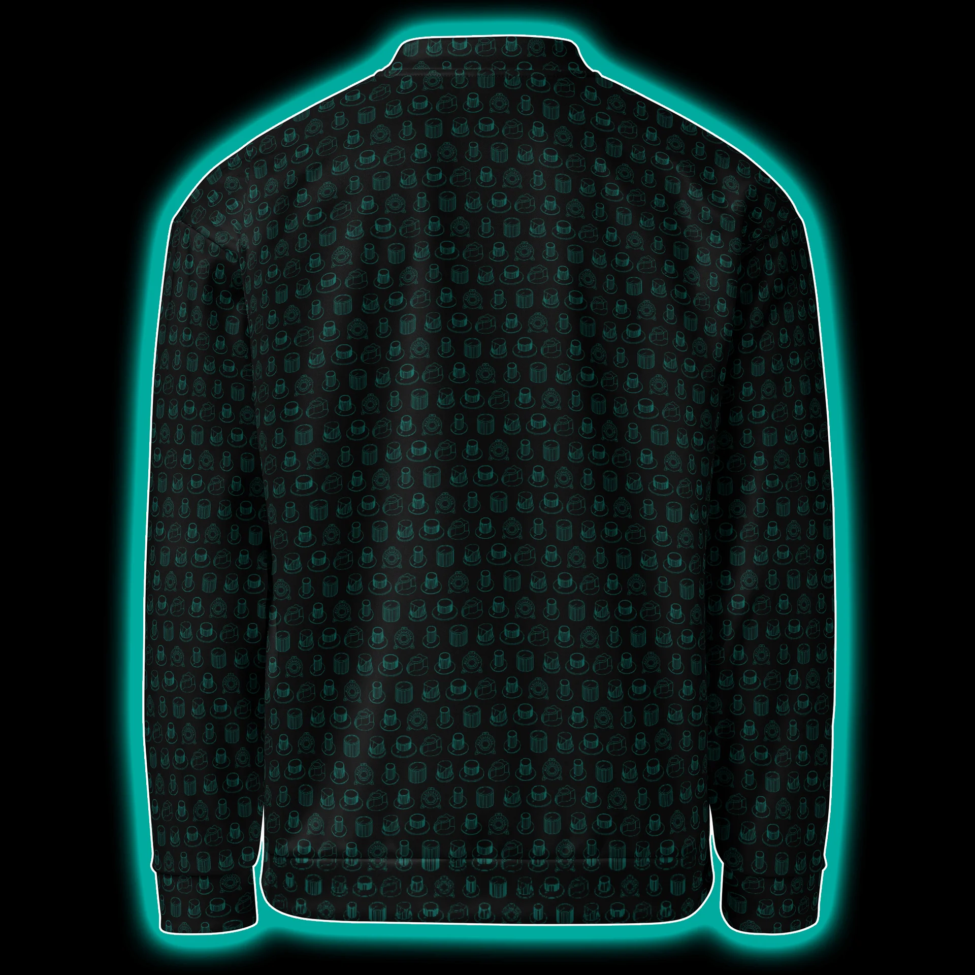Synthesis Icons Studio Jacket - (7 Iconic Synth Knobs) TURQUOISE product image (3)