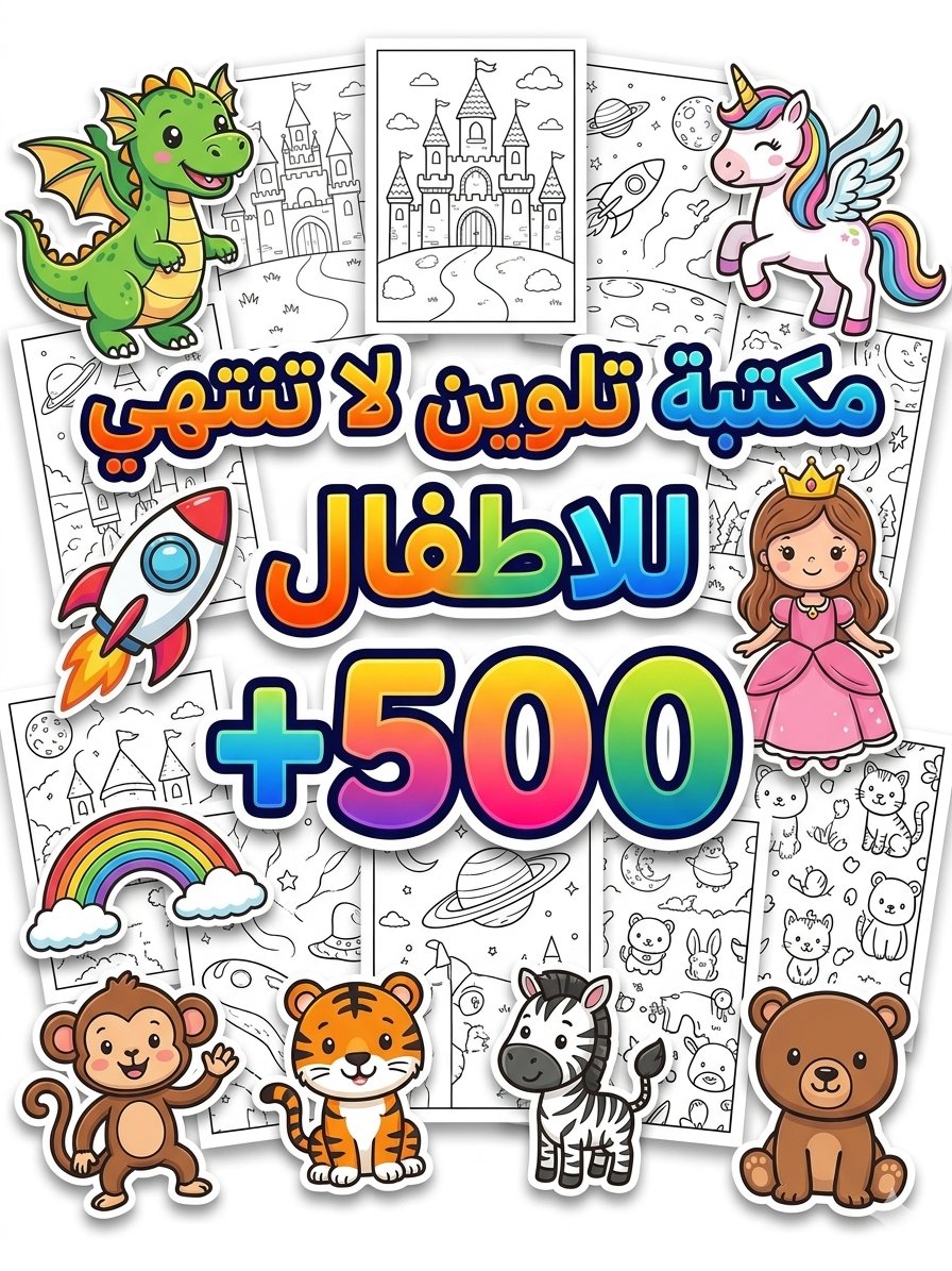 مكتبة التلوين الرقمية للأطفال: أكثر من 500 رسمة كرتونية ممتعة product image (1)