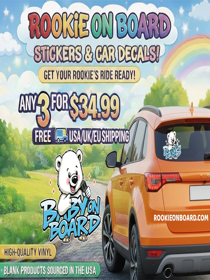 Urban Polar Bear Baby On Board Car Decal - 5x5 Premium Streetwear Vinyl Sticker - Aesthetic Hip Hop Polar Bear Graphic for Cars, SUVs & Trucks product image (2)