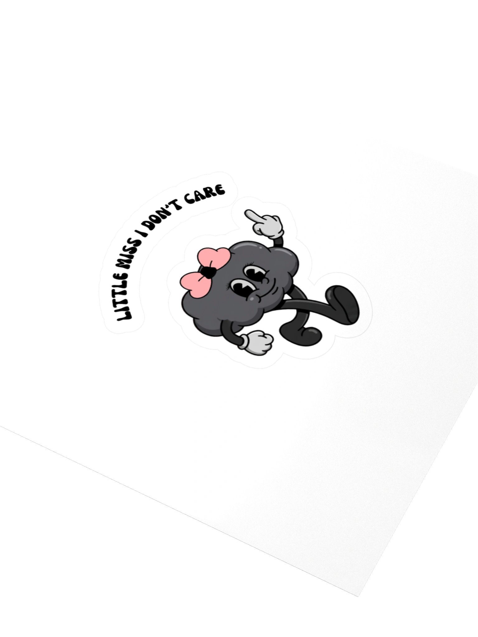 Little Miss I Don't Care 4"x4" vinyl kiss cut sticker product image (3)
