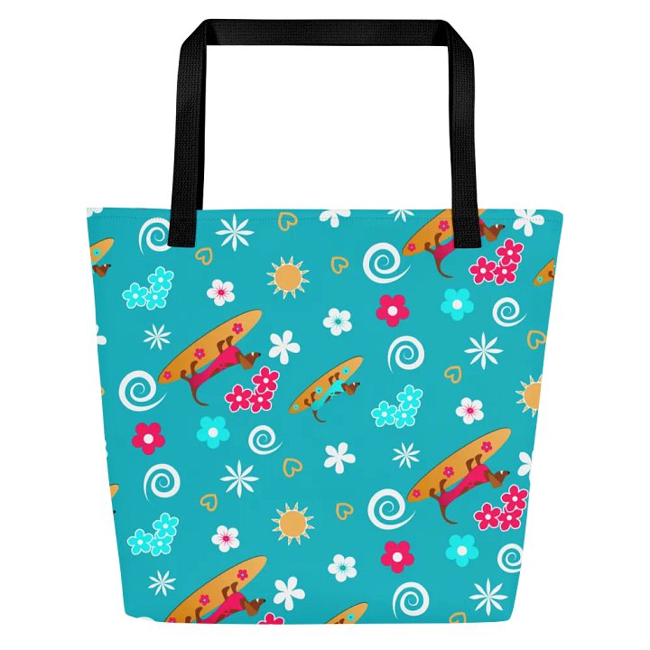 Surfing Dachshund Pattern All Over Print Tote product image (2)