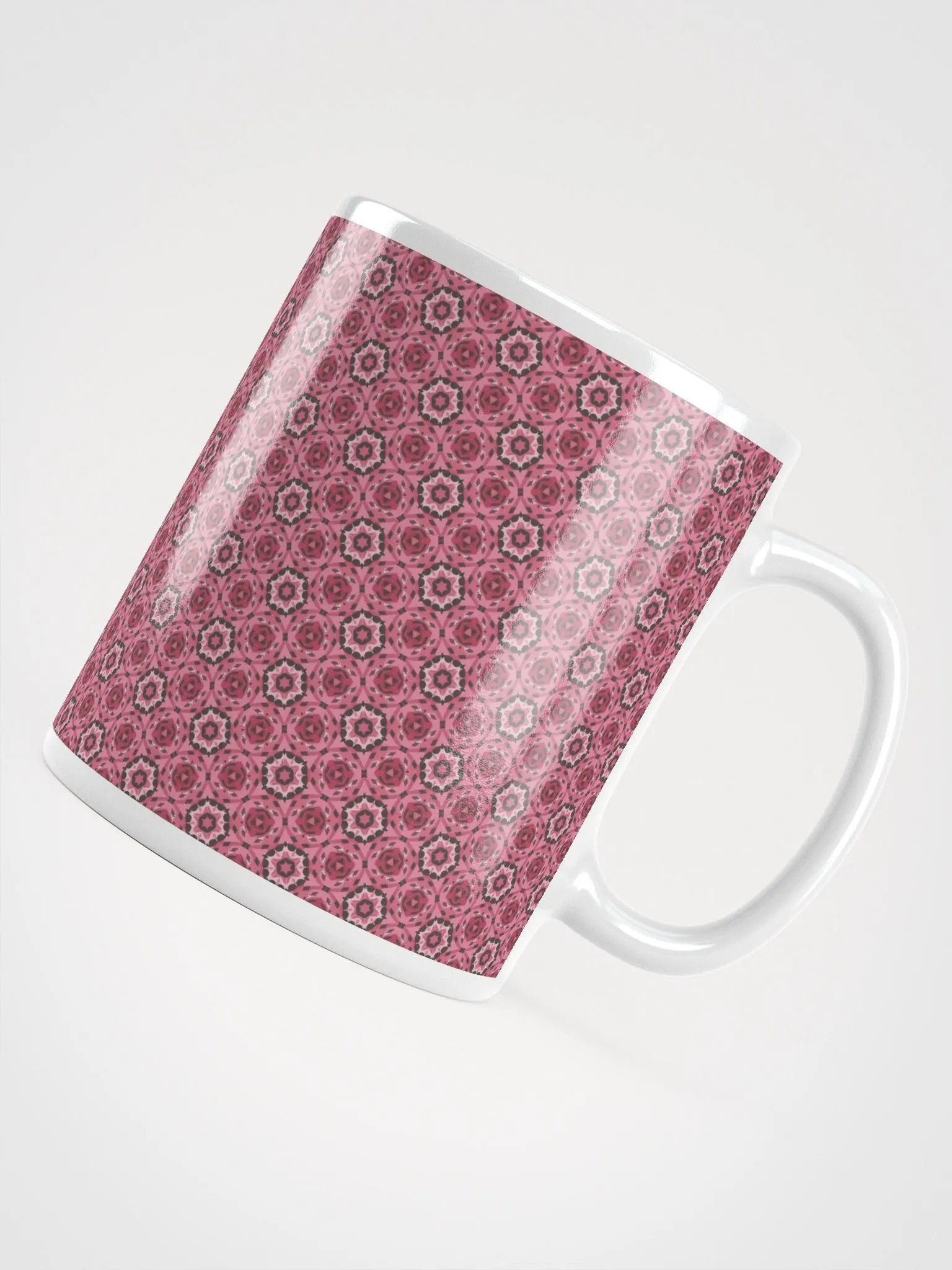Pink & Black Octagonal Ceramic Mug product image (4)