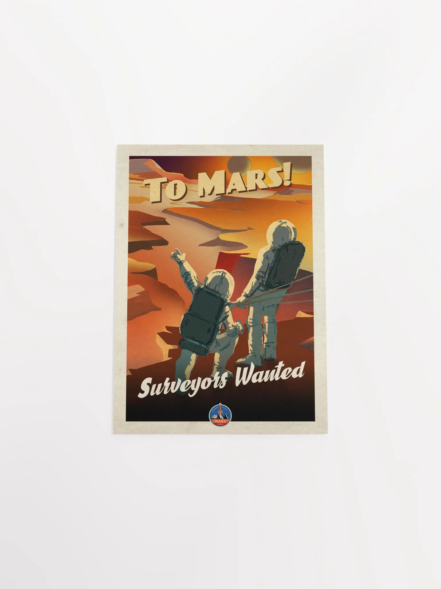To Mars! — Vintage space poster, retro space art, propaganda poster, retrofuturism art, retro sci-fi print product image (9)