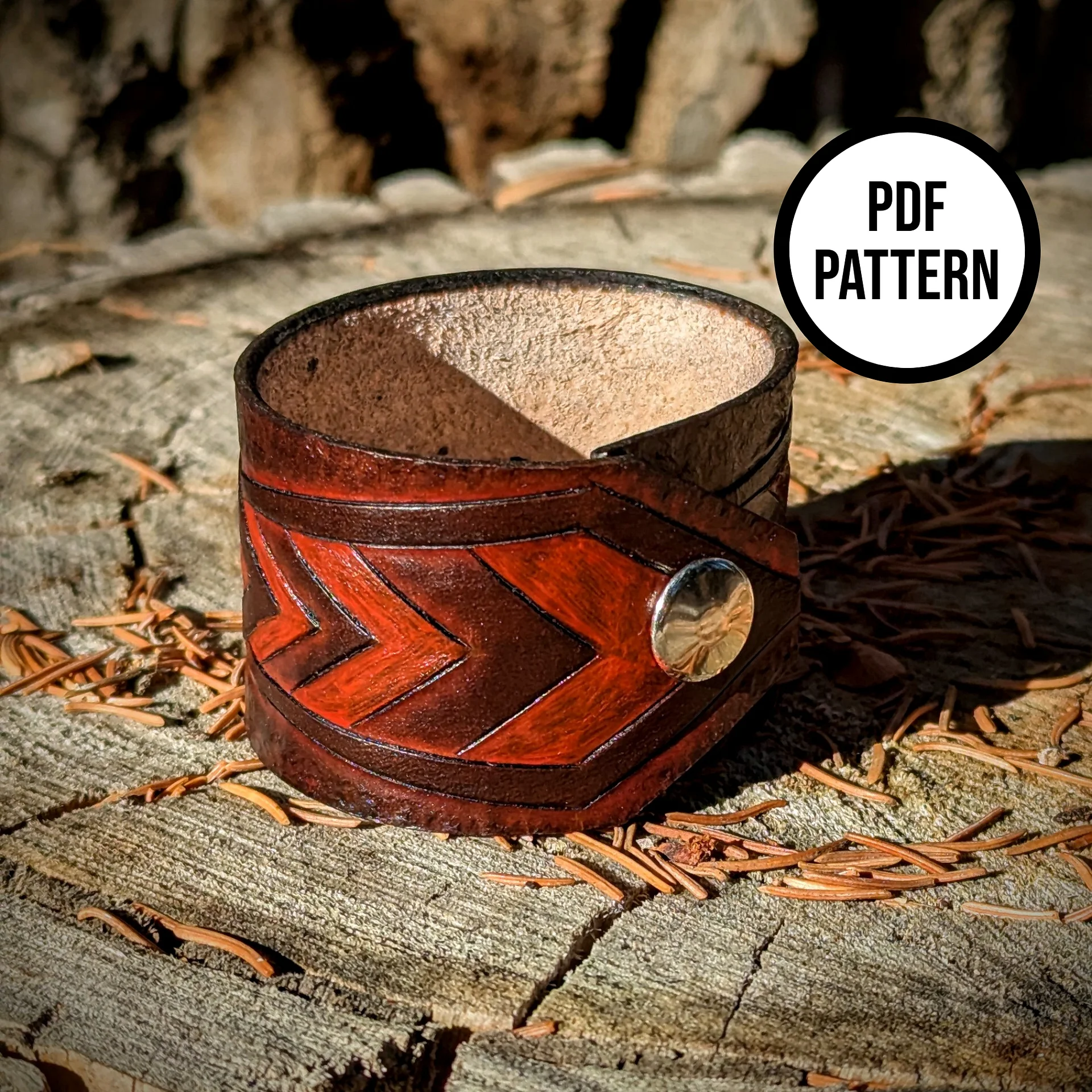 Dwarven Warrior Leather Cuff Pattern - PDF Pattern for Leatherwork product image (3)