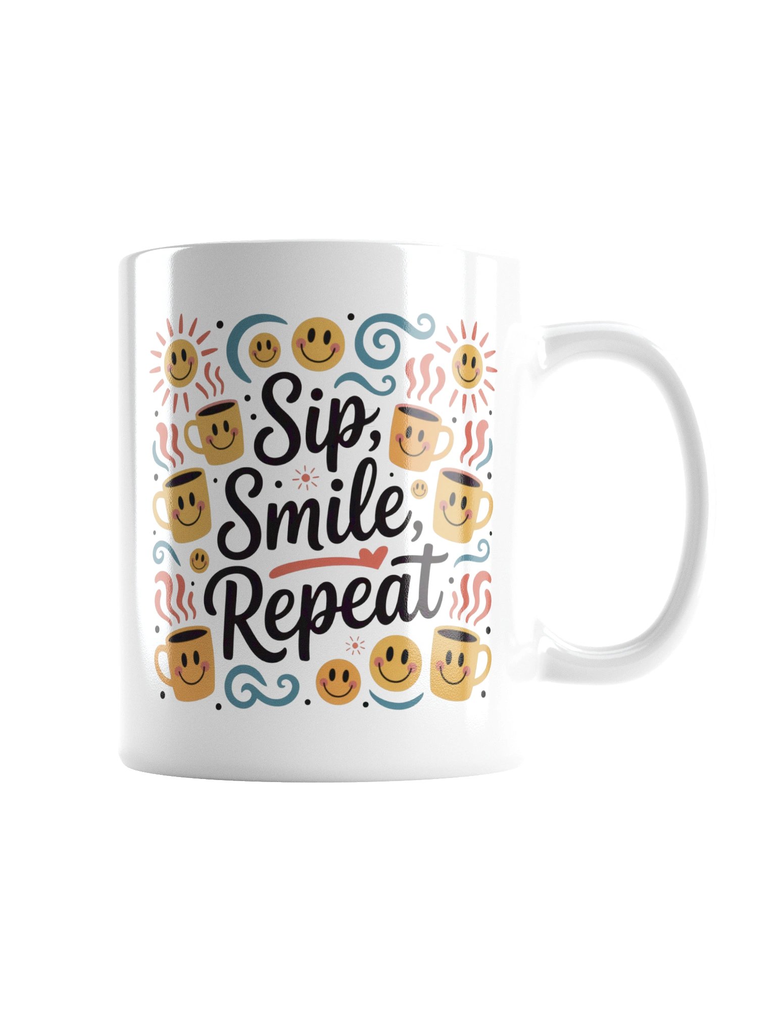 Sip Smile Repeat Coffee Mug – Fun Positive Lifestyle Gift product image (3)