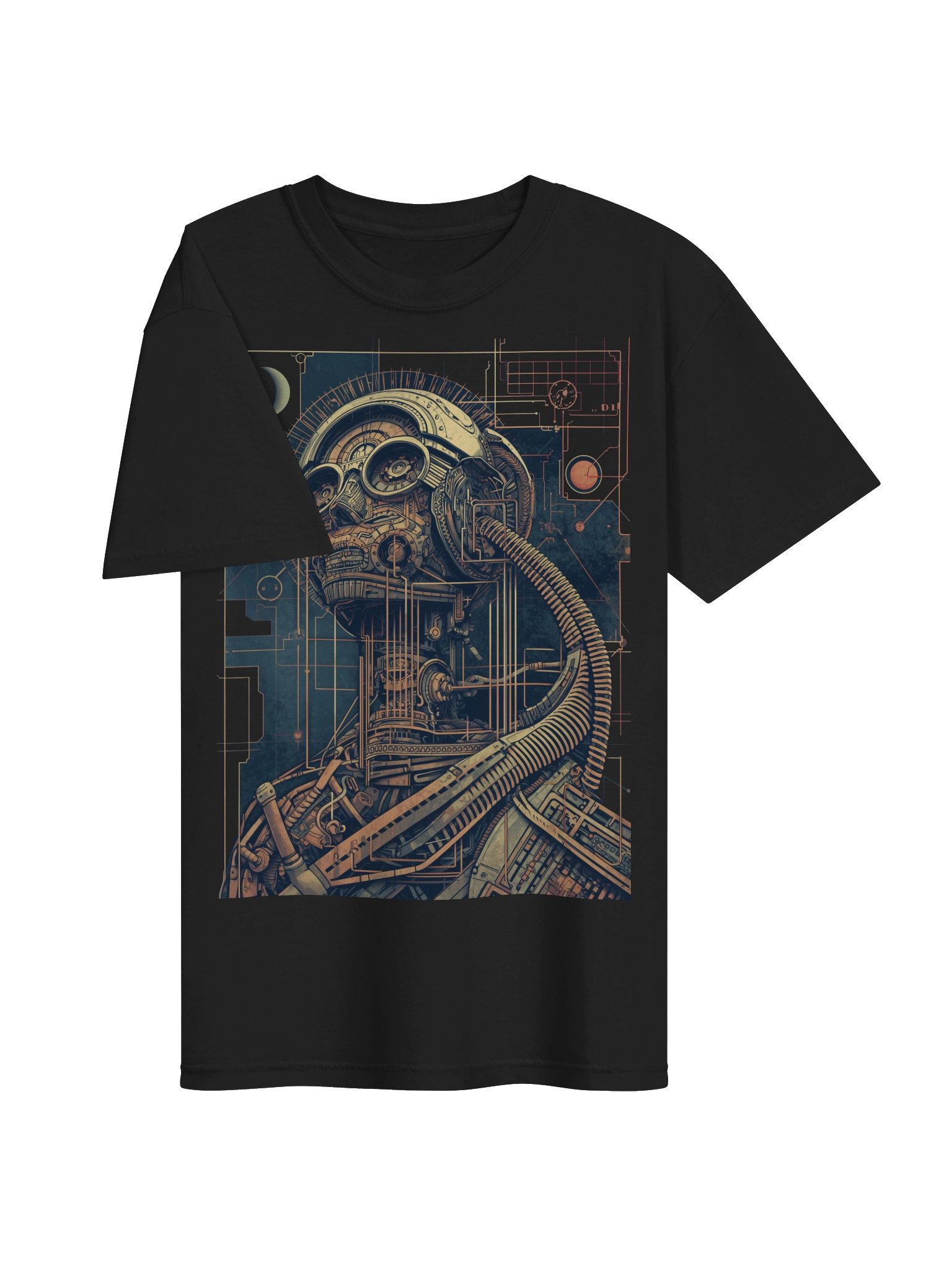 Retro-Futurist Cyborg Moon Heavyweight T-Shirt product image (6)