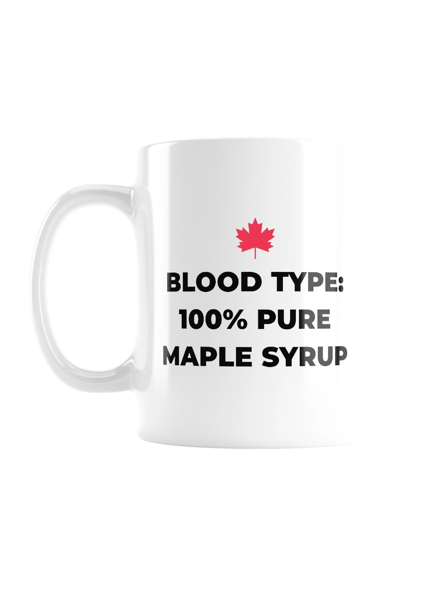 100% Pure Maple Syrup Mug | Bold Typography Canadian Coffee Cup product image (1)
