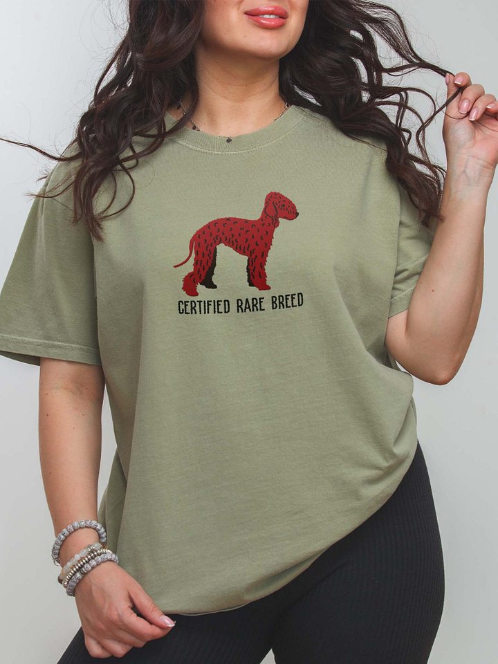 Certified Rare Breed T-Shirt(Embroidered) of a Bedlington Terrier(Chocolate) product image (2)