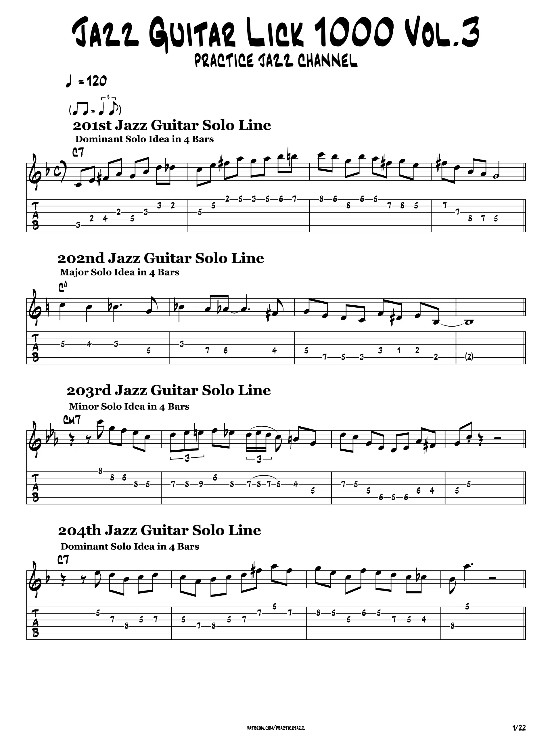 Jazz Guitar Licks 1000 – Vol. 3: Licks 201–300 (PDF TAB) product image (2)