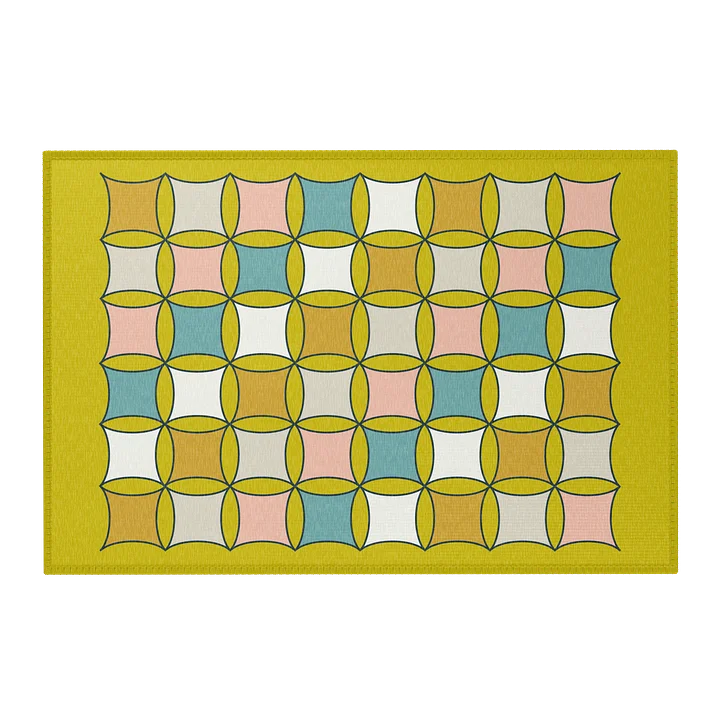 Mid Modern Century Inspired Chenille Area Rug- Golden Orche product image (1)