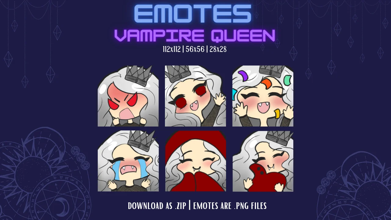 Vampire Queen - 6 EMOTE PACK product image (1)