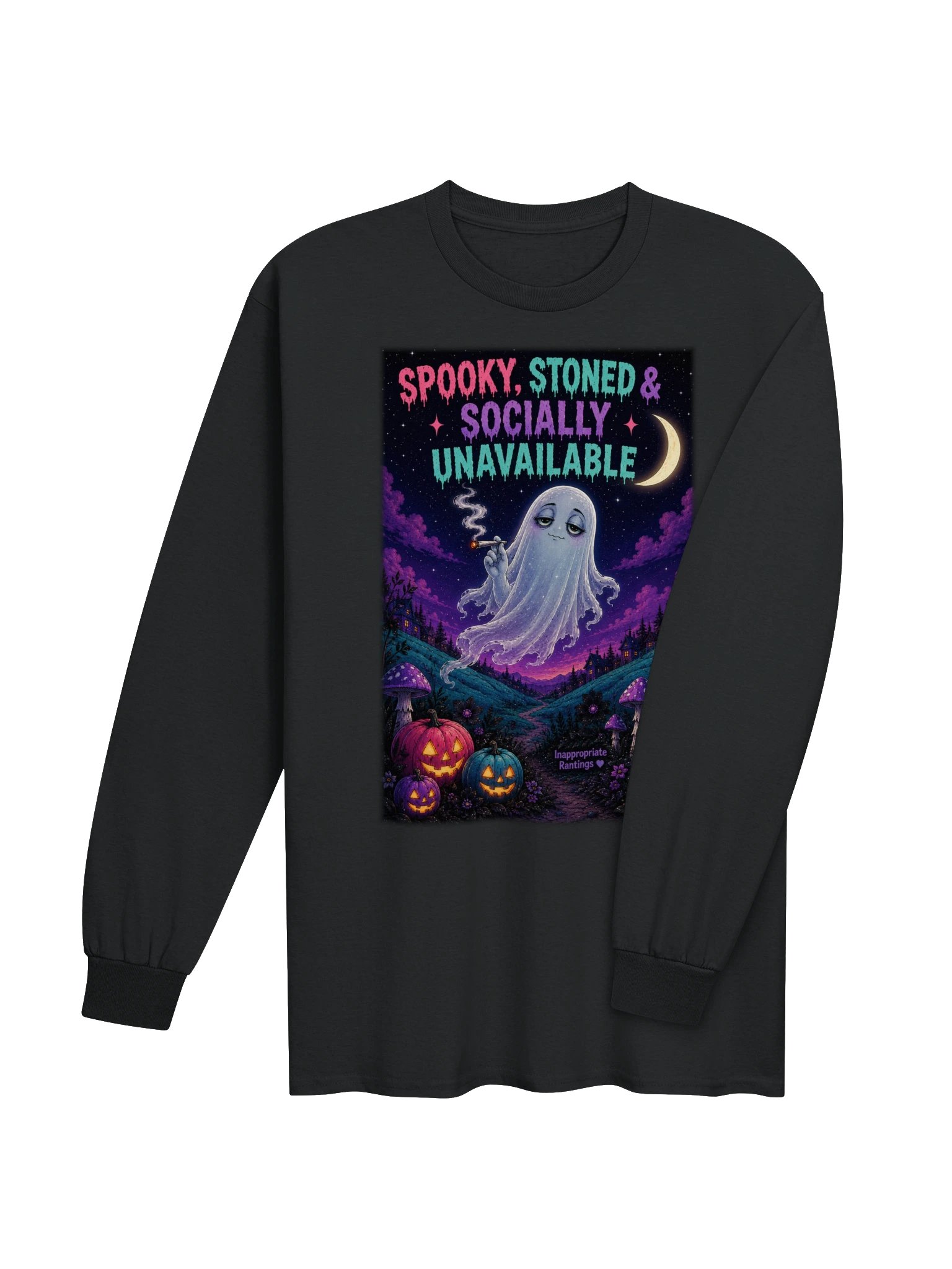 Spooky, Stoned & Socially Unavailable Long Sleeve Tee product image (16)