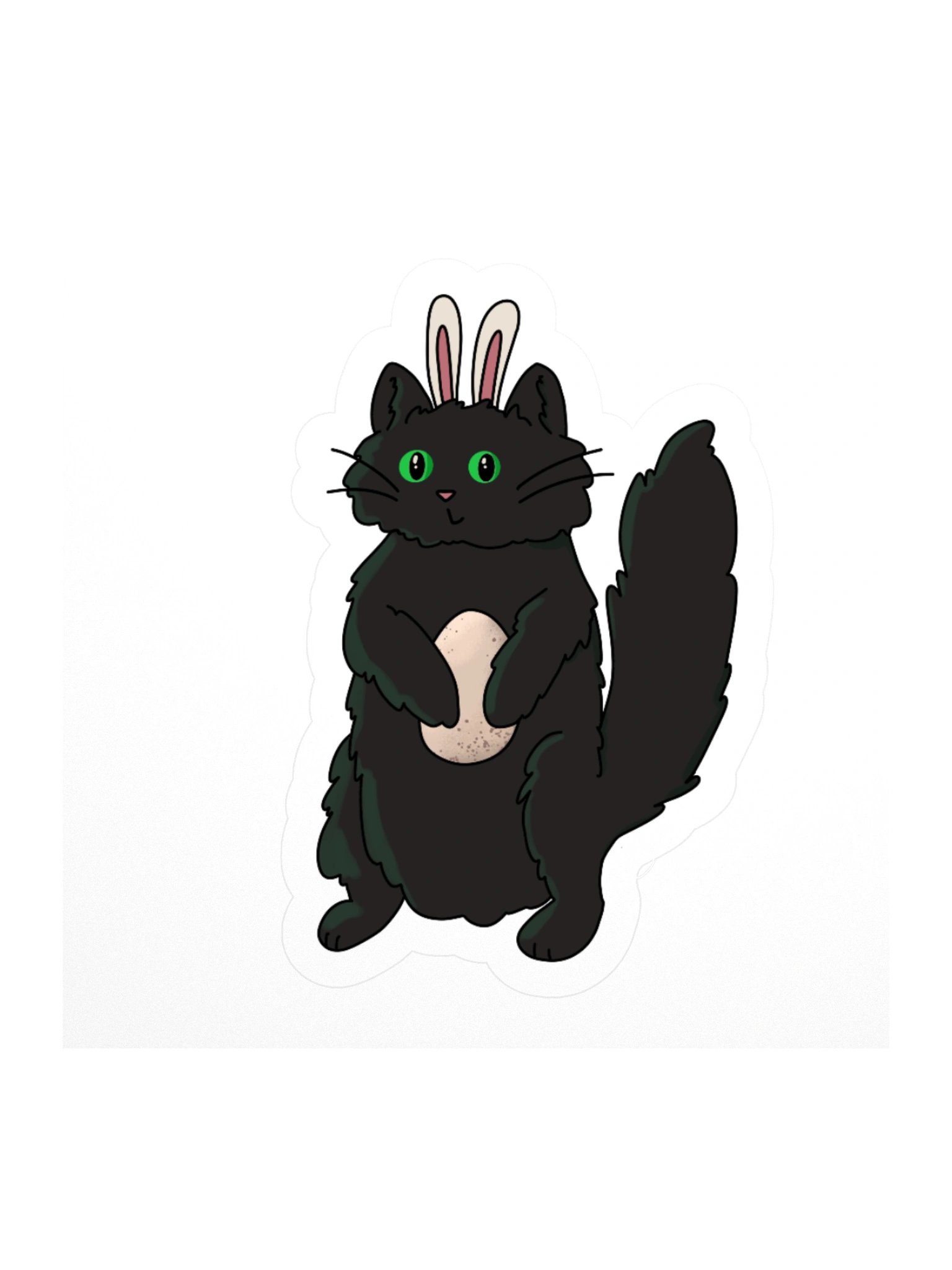 Easter Bunny Cat Vinyl Sticker product image (2)