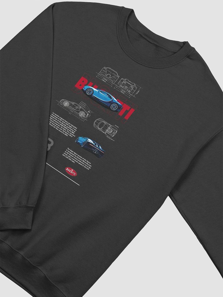 Bugatti Veyron Blueprint Sweatshirt | Hypercar Engineering Diagram Graphic | Performance Automotive Icon Wear Sweatshirt product image (2)