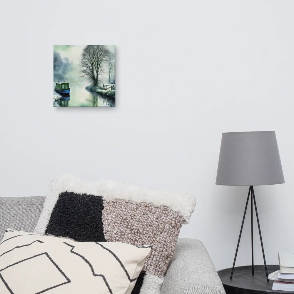 Narrow Boat In Winter Watercolour Wall Art product image (11)