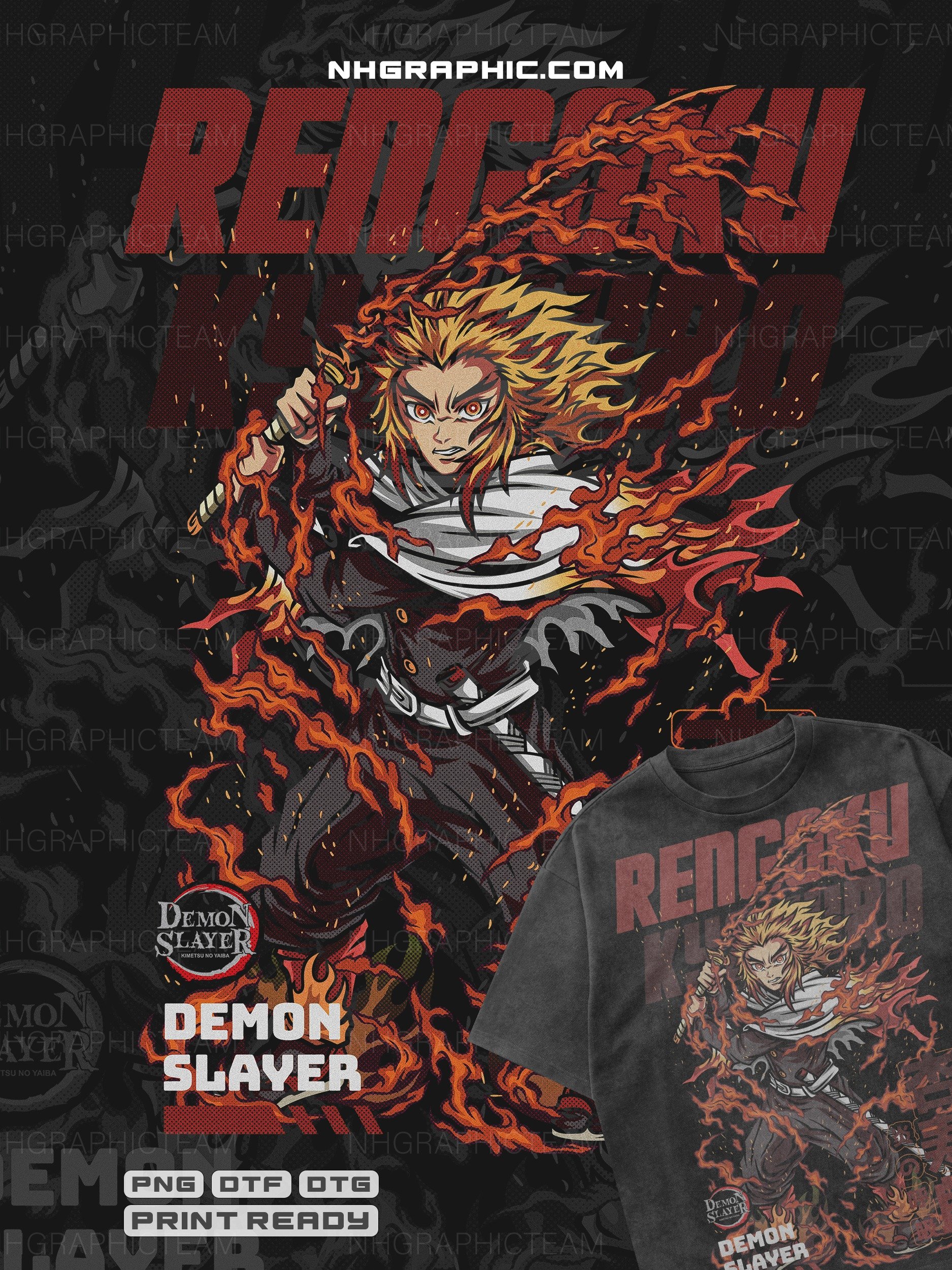 Hashira Halftone Demon Slayer DTF & DTG Bundle product image (3)
