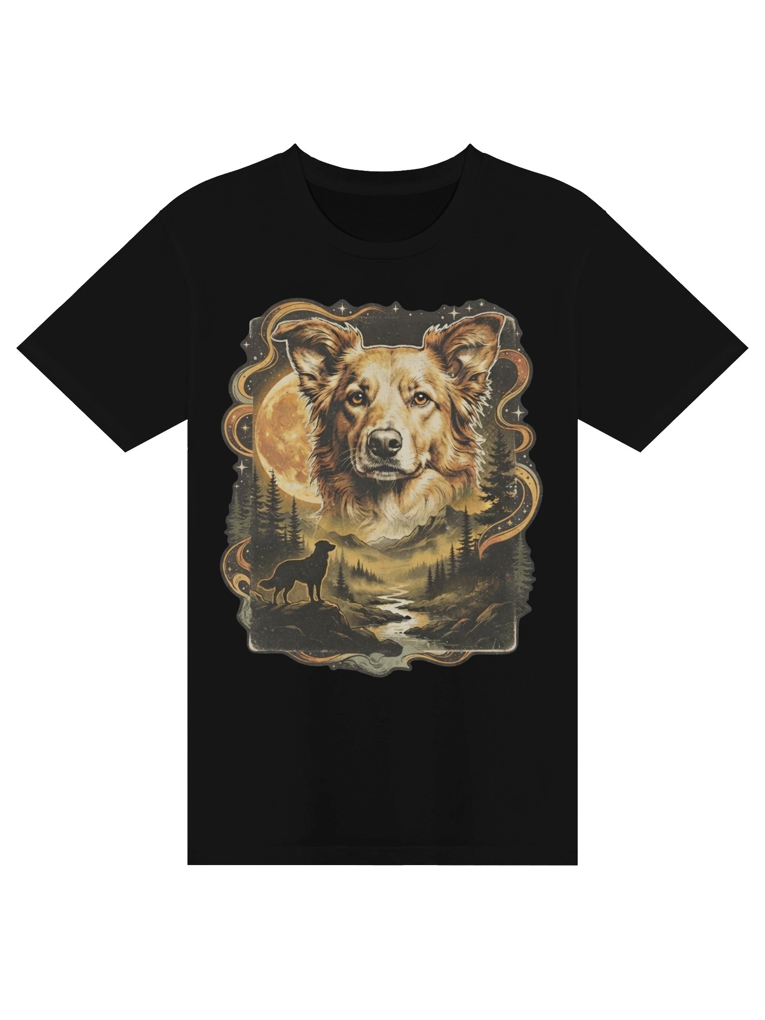 Golden Moon Dog Vintage T-Shirt product image (2)