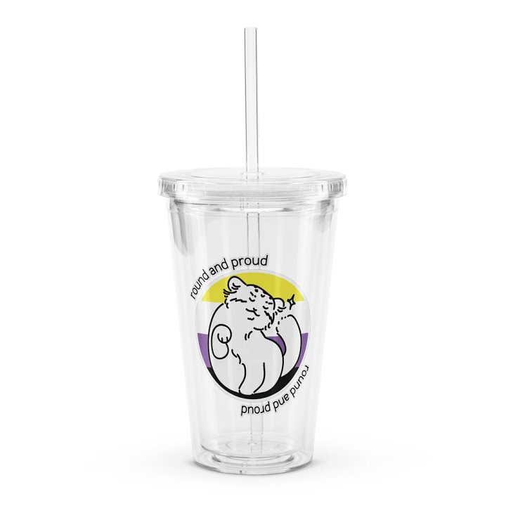 Round and Proud Manul Nonbinary Version - Transparent Cup & Straw product image (1)