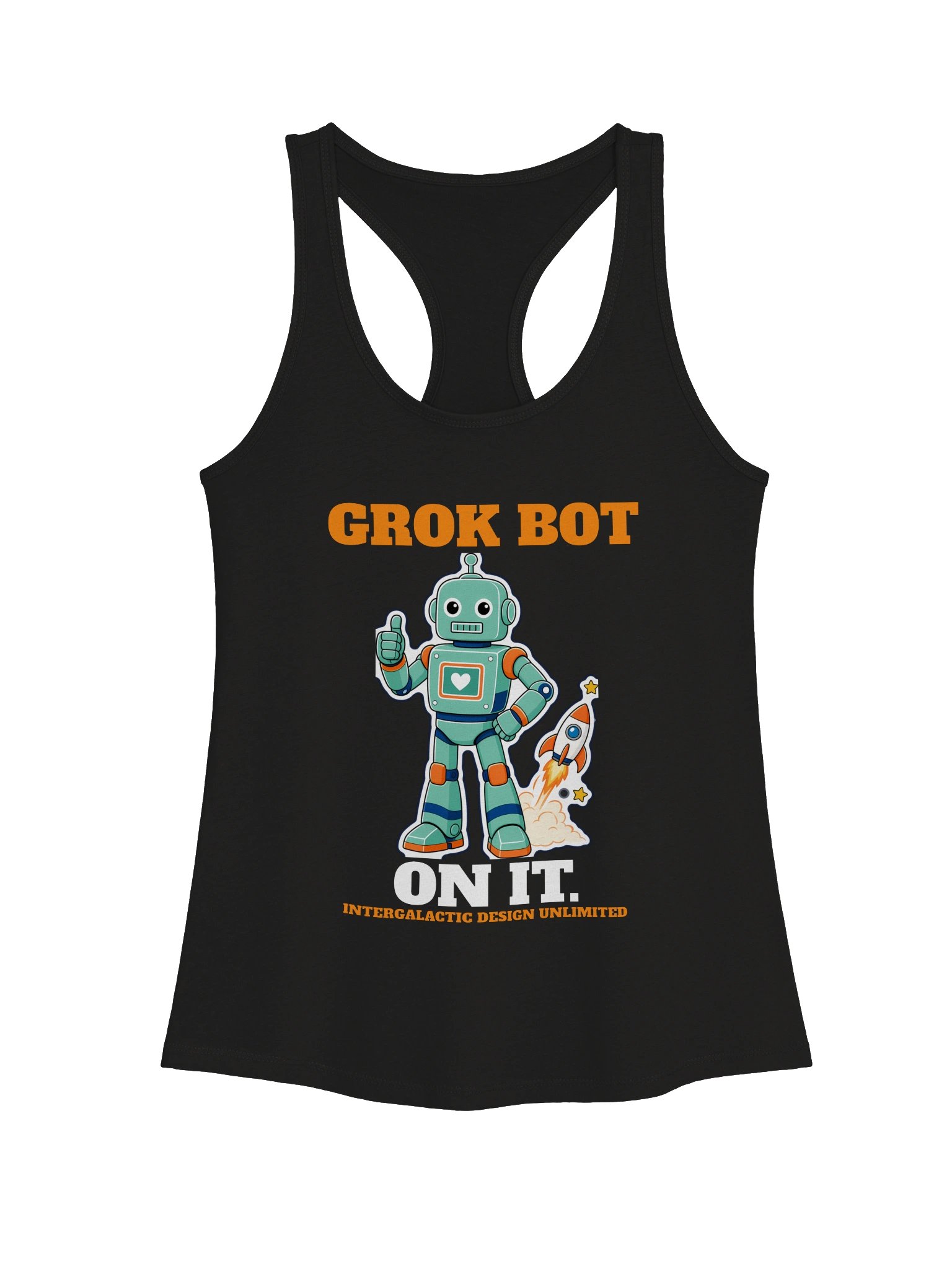 Grok Bot Women's Racerback Tank (Black) product image (1)
