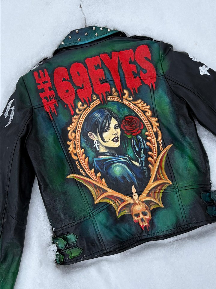 The 69 Eyes Custom Hand-Painted Leather Jacket – Helsinki Vampires Edition- Size S/M product image (1)