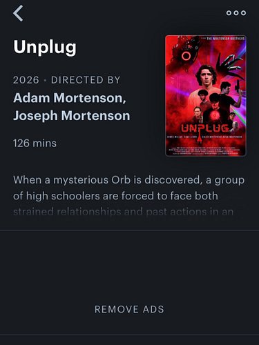Unplug is now recognized on Letterboxd! If you’ve watched it, you can now give a review!

#letterboxd