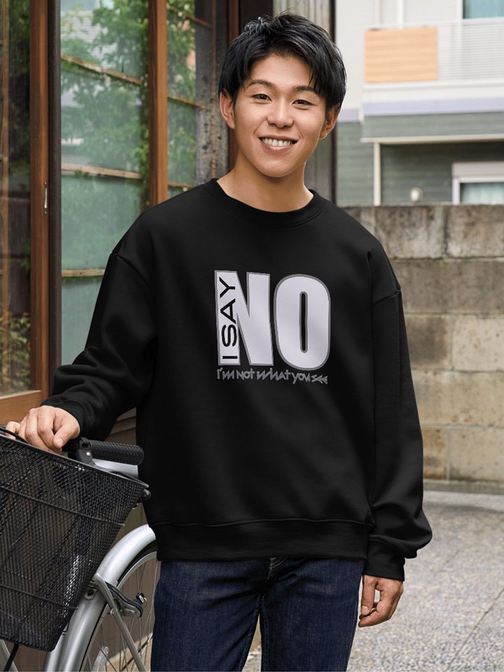 Empowerment Statement Black Sweatshirt – Minimalist Unisex Crewneck product image (2)